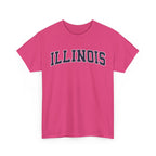 Illinois Vintage Varsity Unisex T-shirt - Heliconia / S - T-Shirt