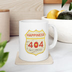 Vintage ’Happiness 404 Not Found’ Ceramic Mug 11oz & 15oz
