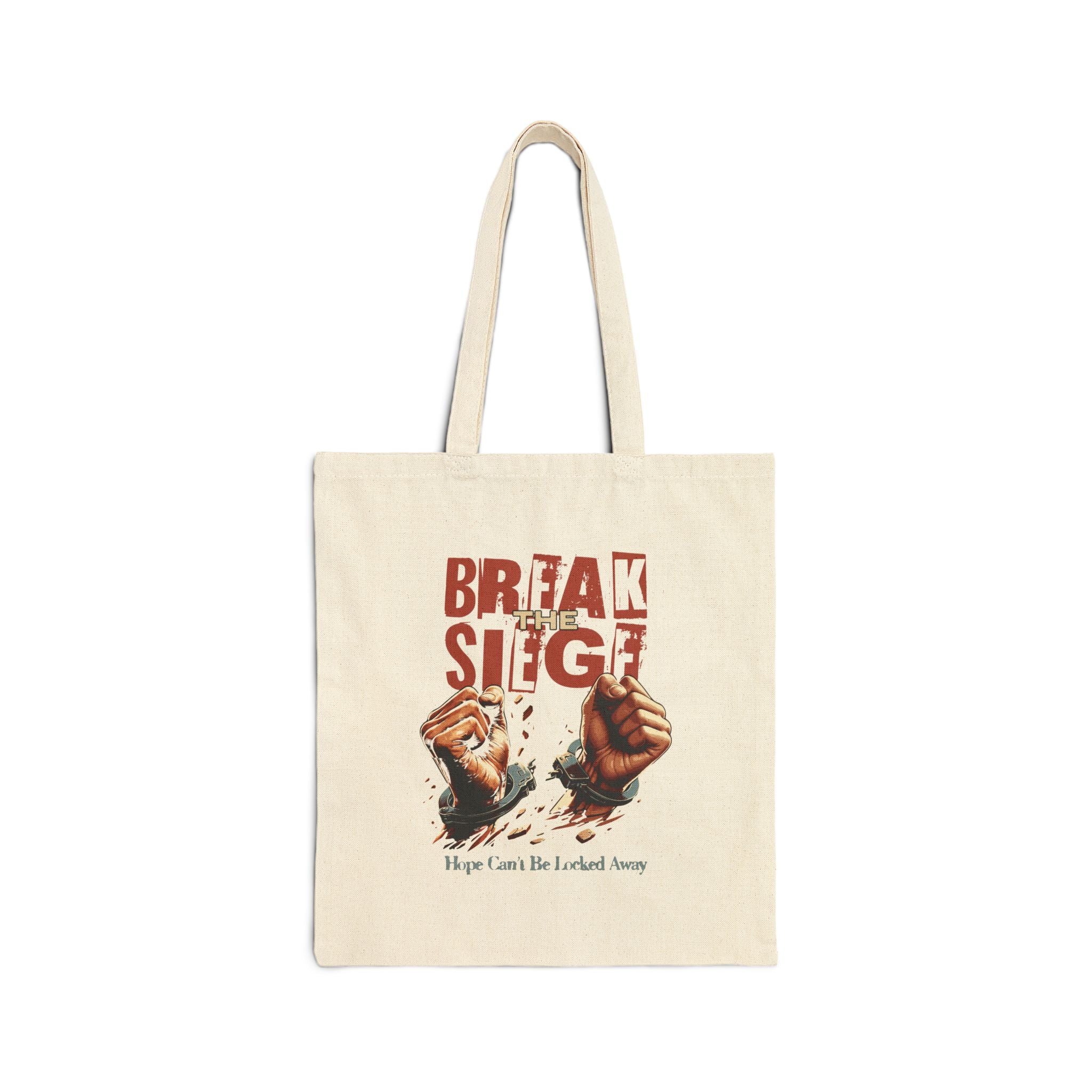 Break Siege Cotton Canvas Tote Bag - Natural / 15’’ x 16’’ - Bags