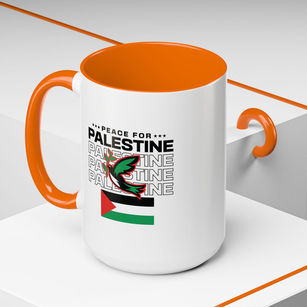 Peace for Palestine Accent Coffee Mug