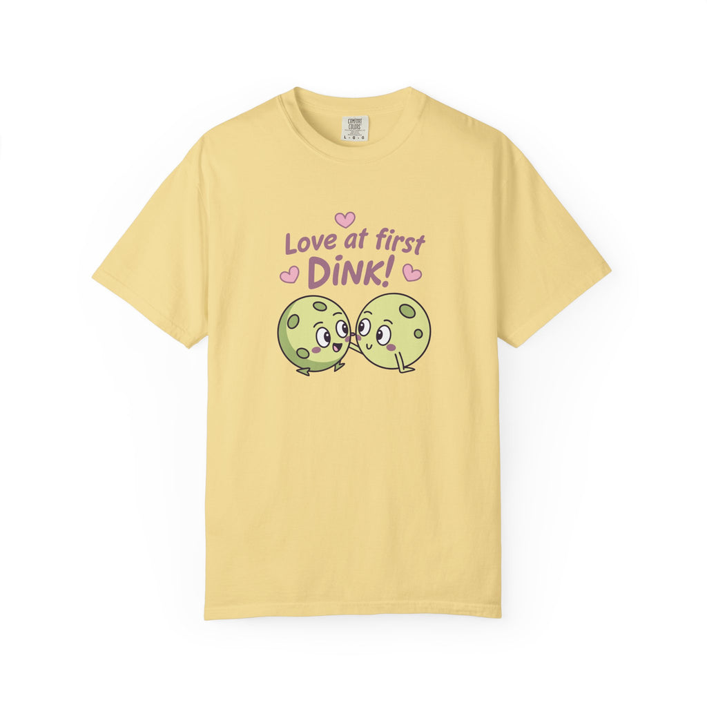 ’Love At First DINK’ Pickleball T-Shirt | Funny Couples Gift Tee - Butter / S