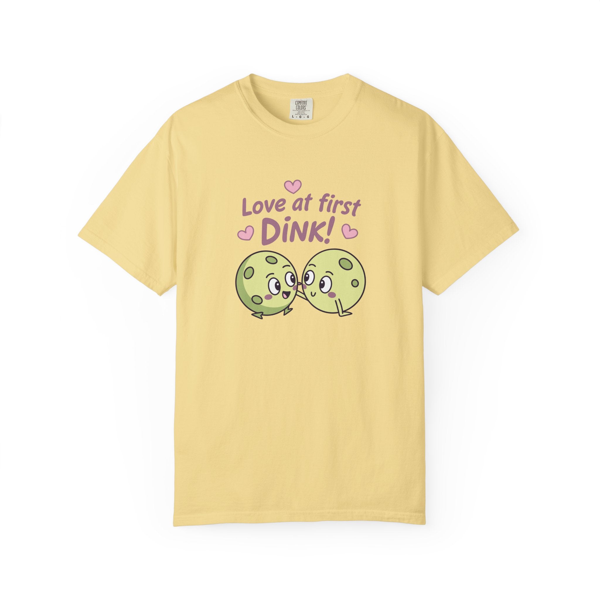 ’Love At First DINK’ Pickleball T-Shirt | Funny Couples Gift Tee - Butter / S