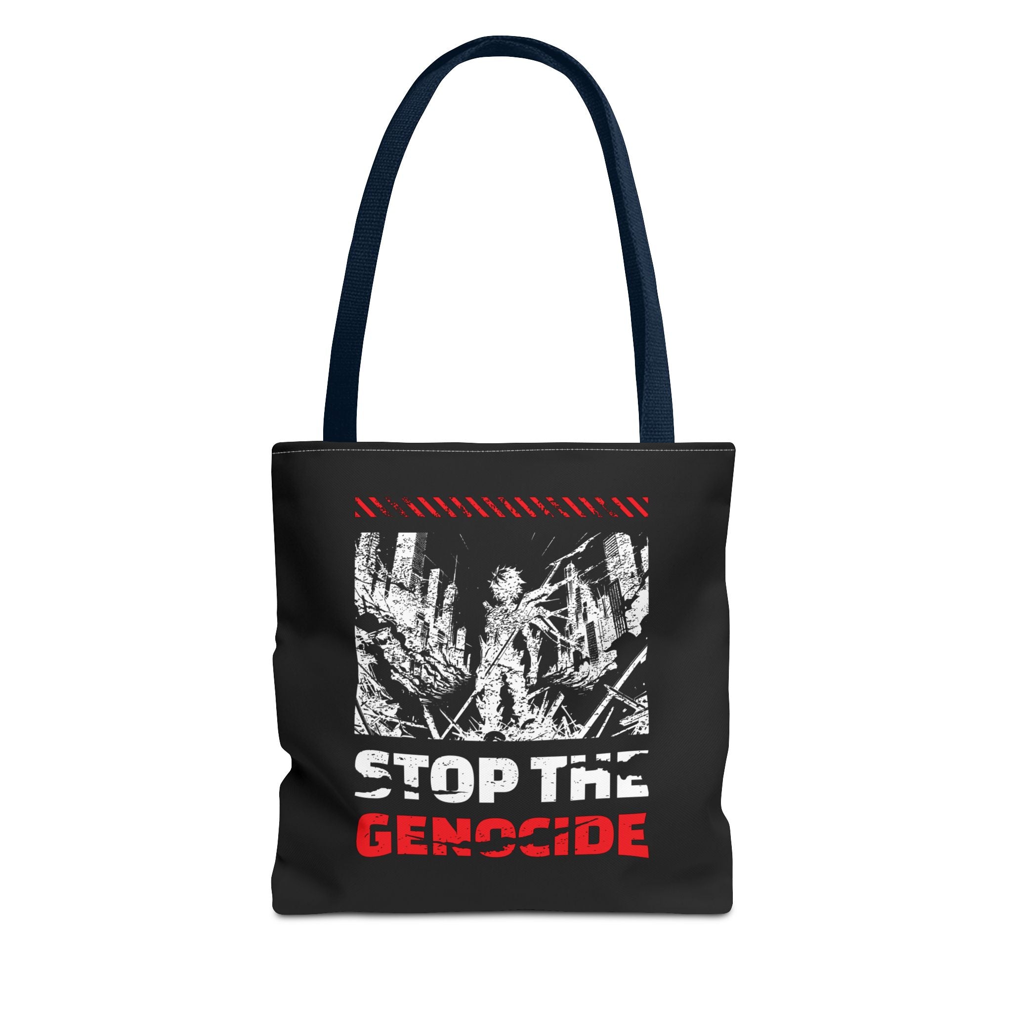 Stop the Genocide Tote Bag - 13’’ × / Navy - Bags