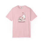 ’Meowga’ Cat Yoga T-Shirt | Cute Kitten Stretch Pose Graphic Tee - Blossom / S