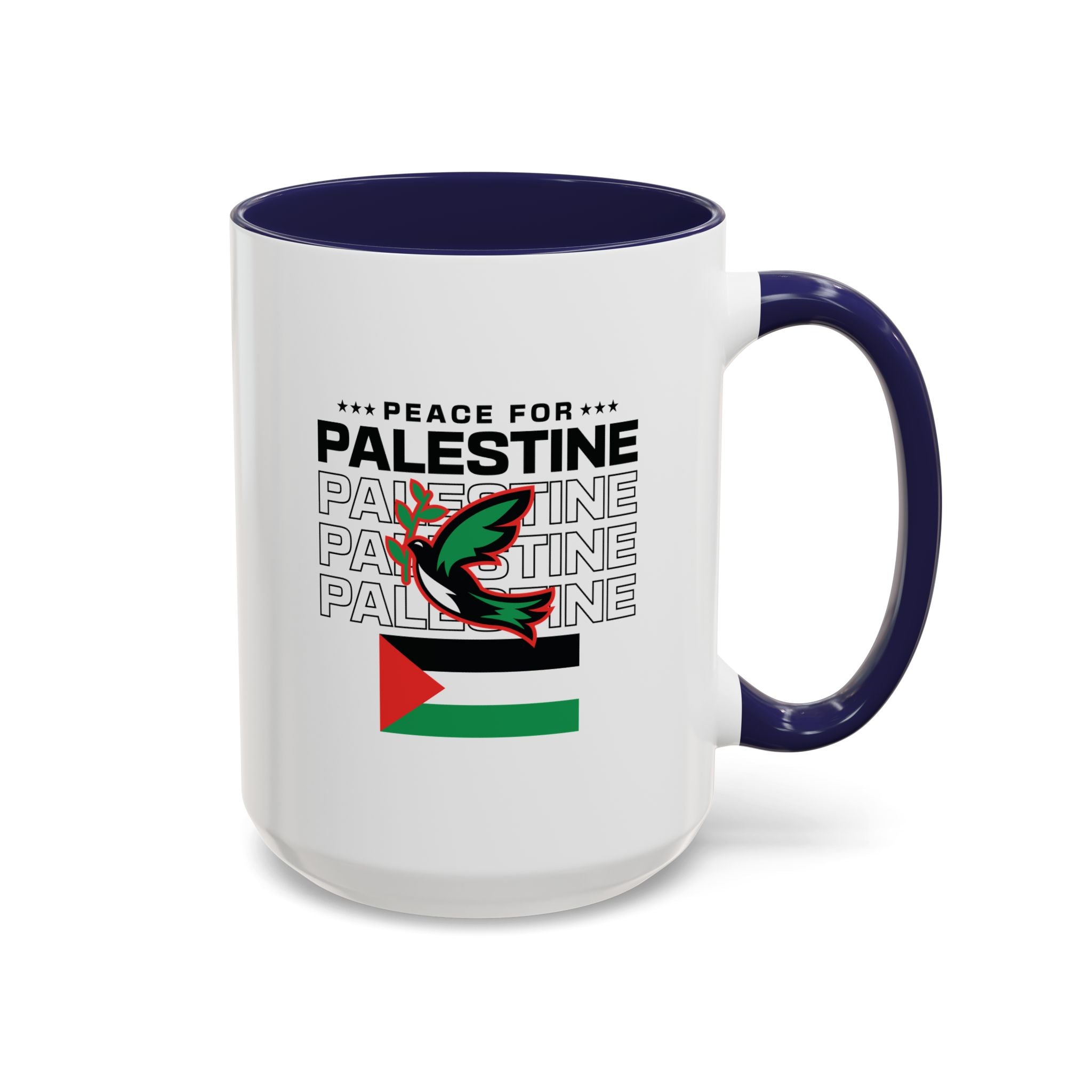 Peace for Palestine Accent Coffee Mug