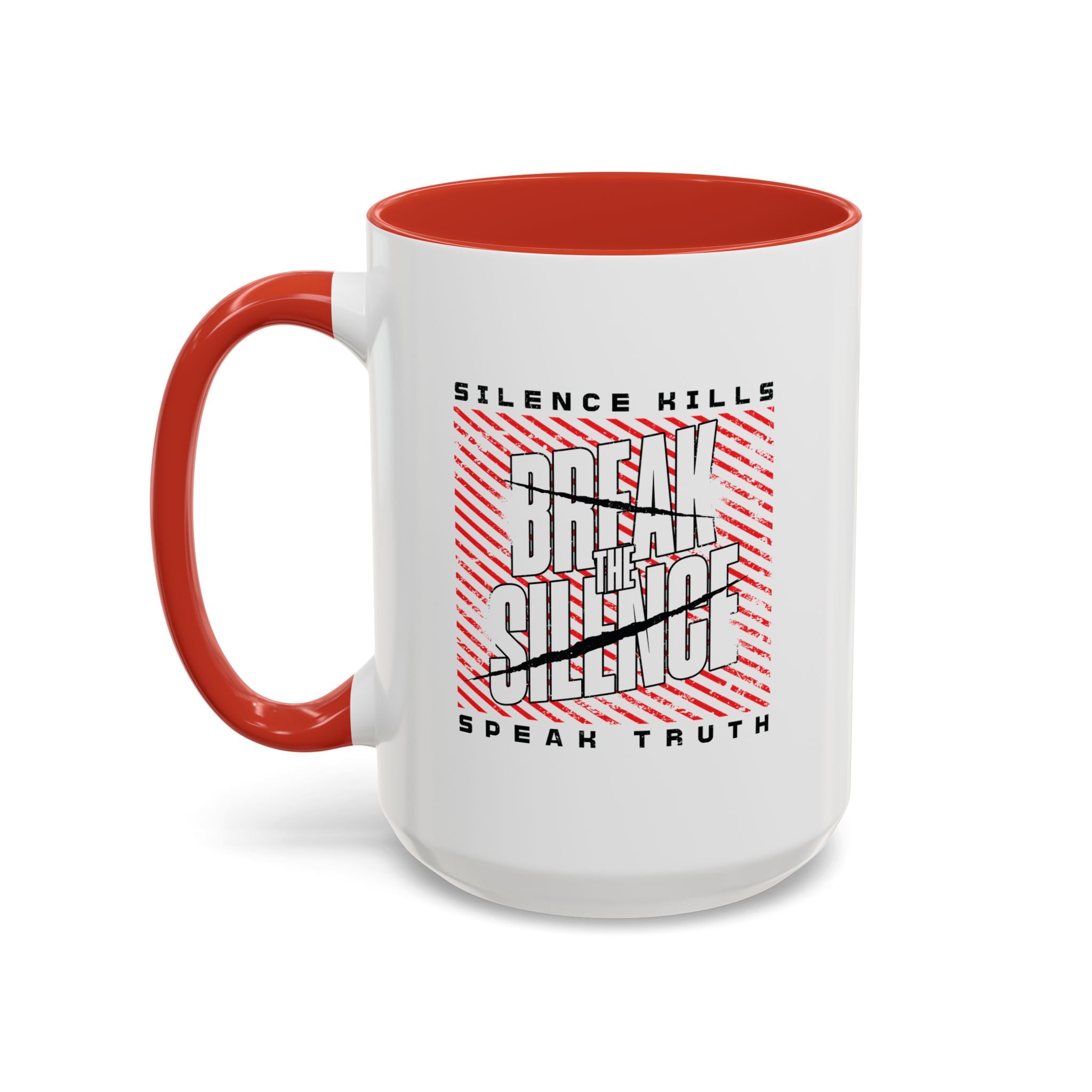 Break the Silence Accent Coffee Mug - 15oz / Red