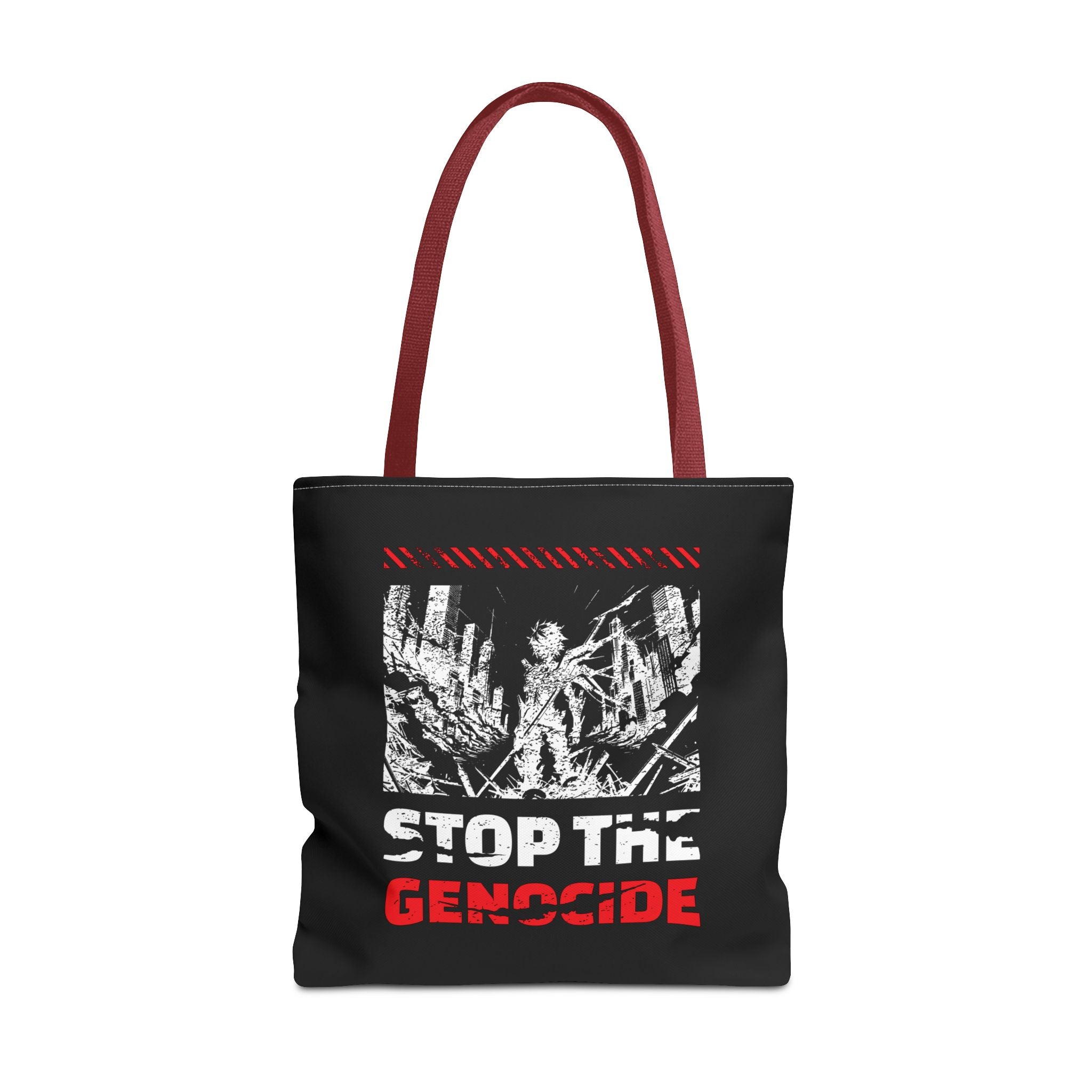 Stop the Genocide Tote Bag - 18’’ × / Red - Bags