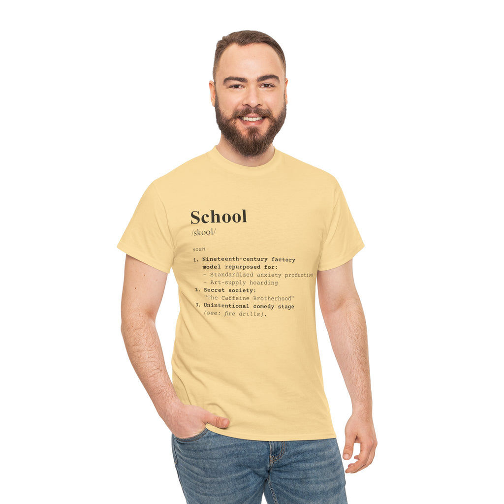 School Definition Unisex Tee Perfect for Students Teachers Casual Wear Back to School Birthday Gifts Graduation