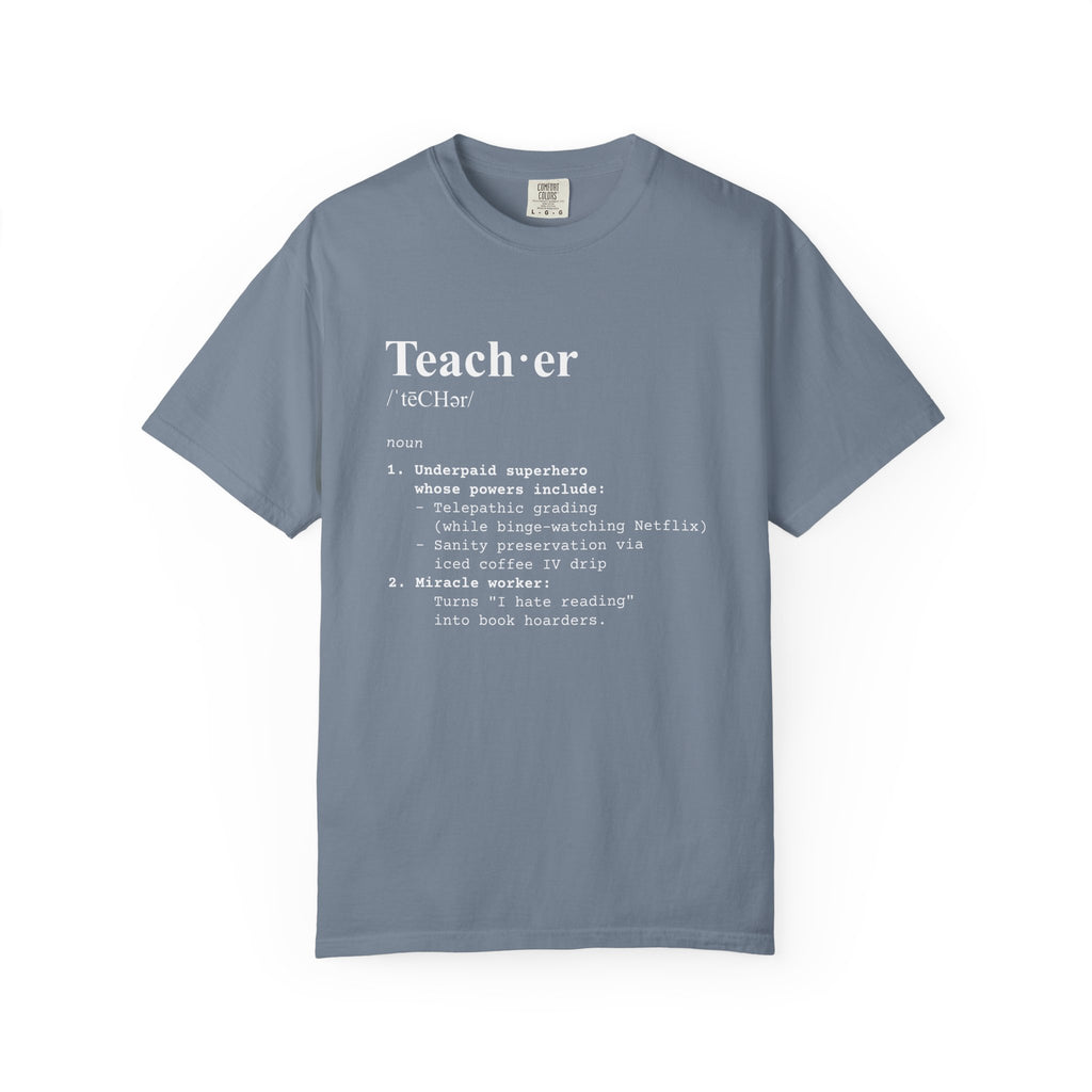 Teacher Definition T-Shirt (V1) - Blue Jean / S - T-Shirt