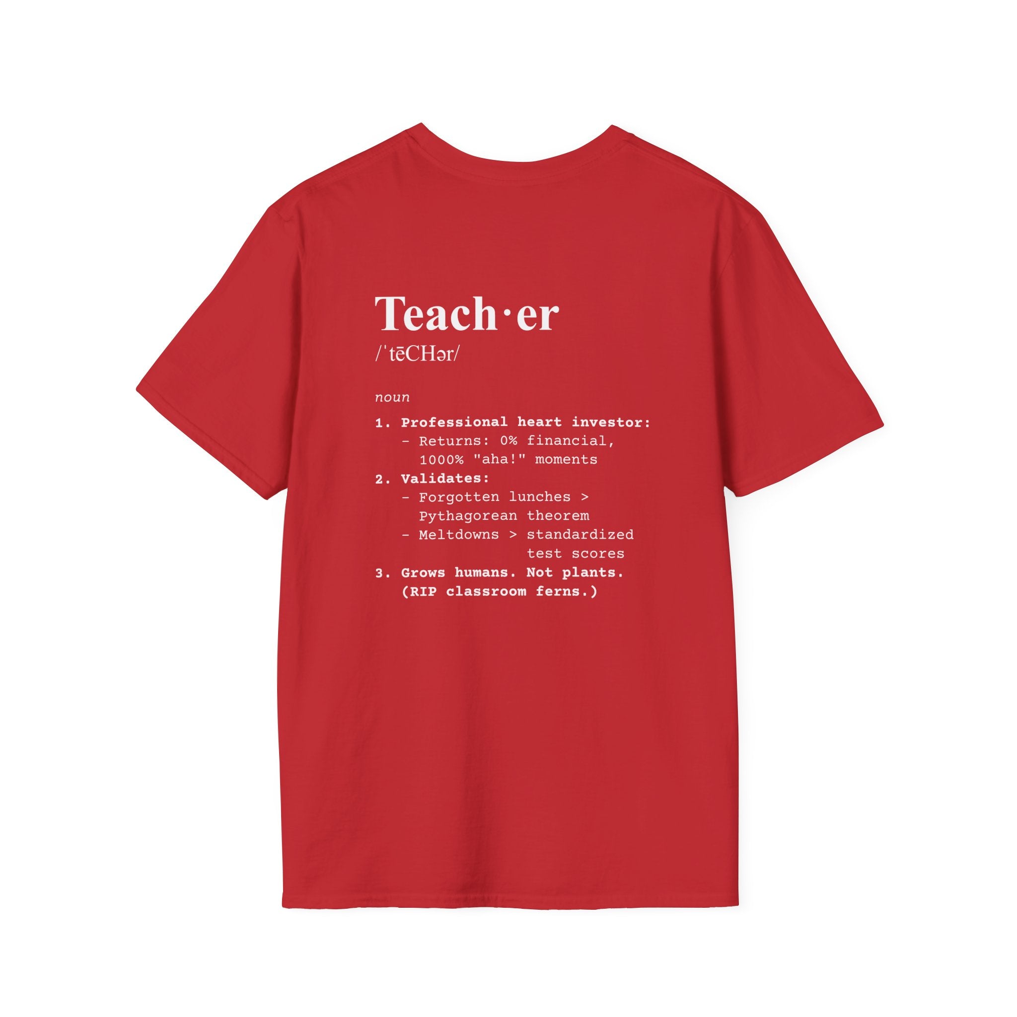 Teacher Definition T-Shirt (V4 - Back Print) - Red / S - T-Shirt