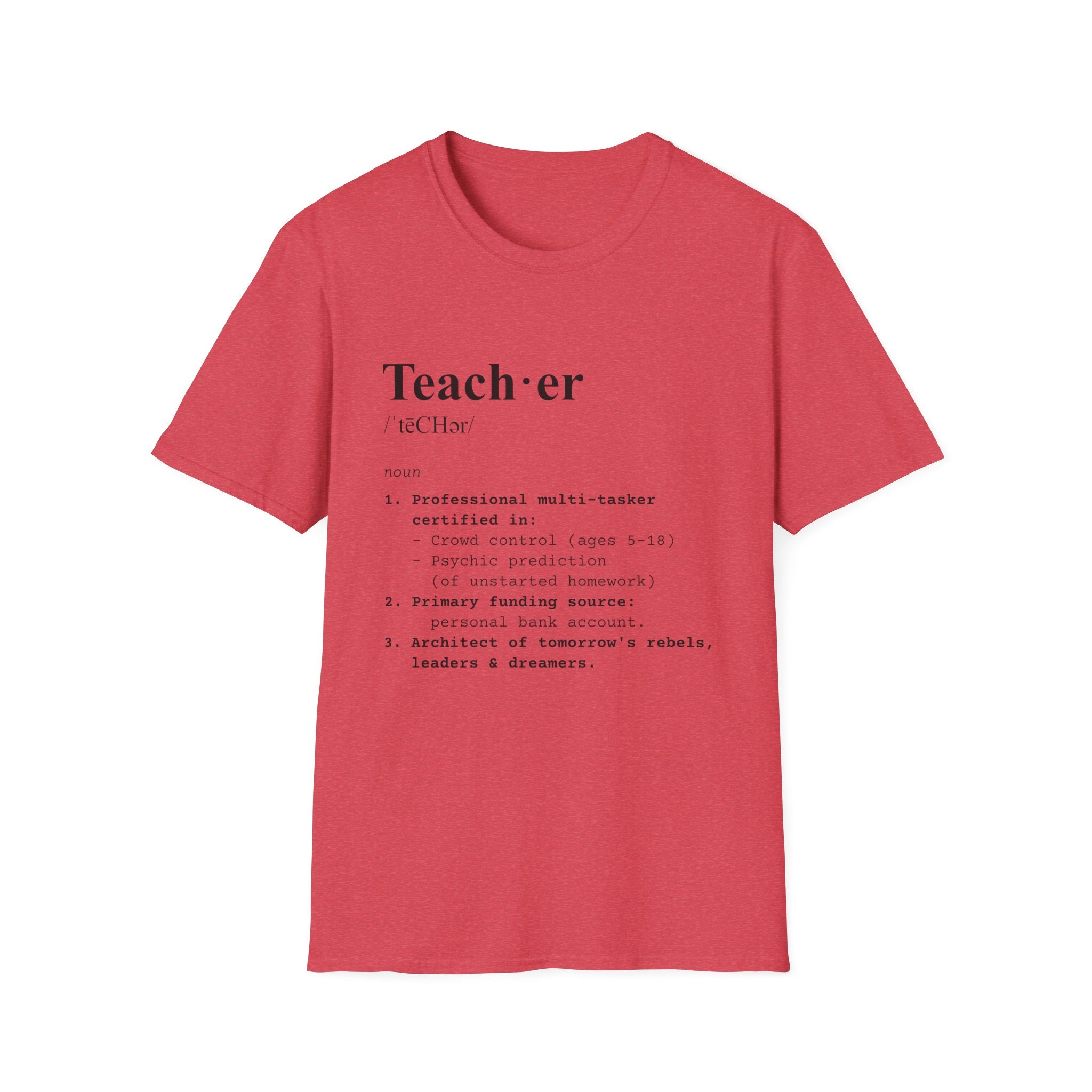Teacher Definition T-Shirt (V2) - Heather Red / S - T-Shirt