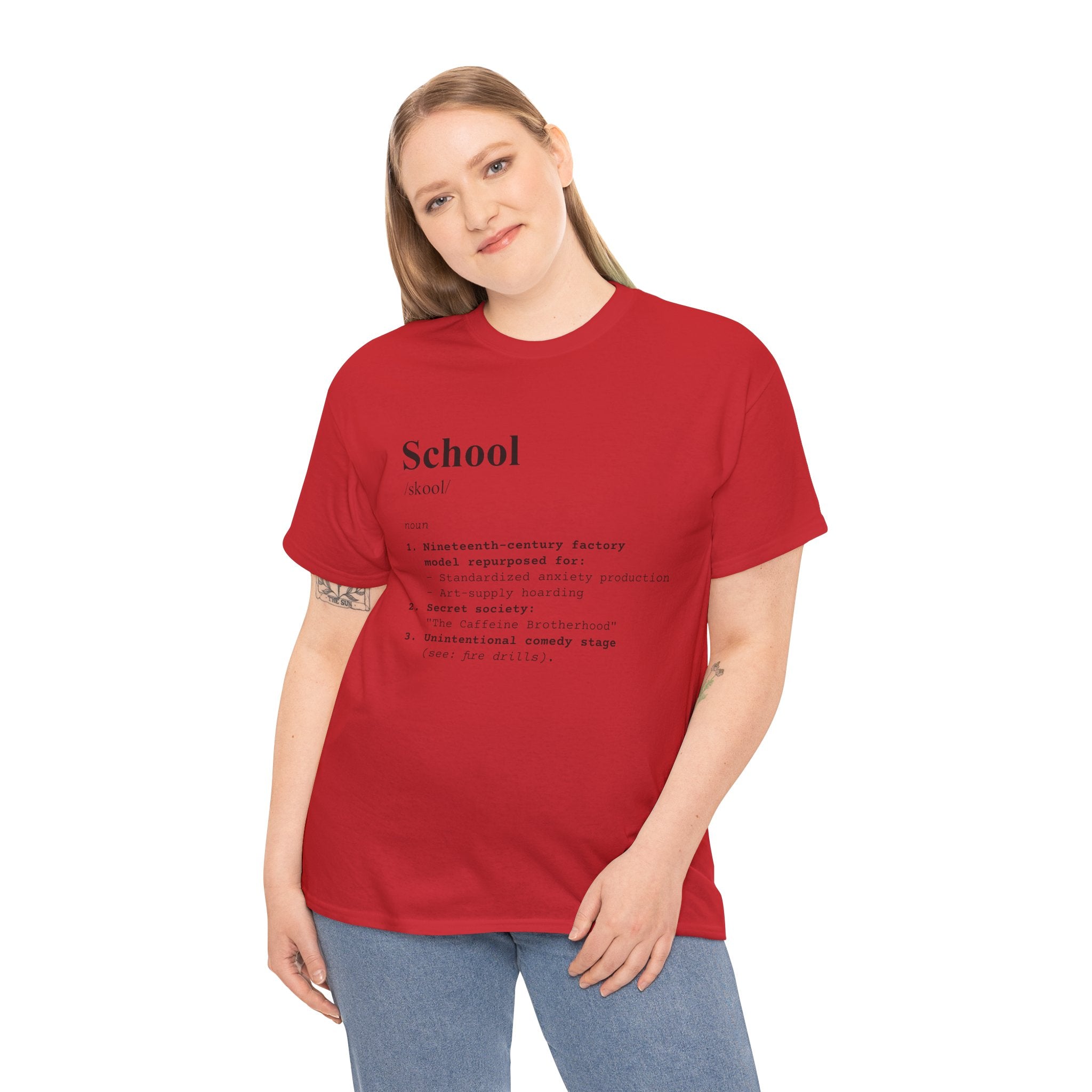 School Definition Unisex Tee Perfect for Students Teachers Casual Wear Back to School Birthday Gifts Graduation