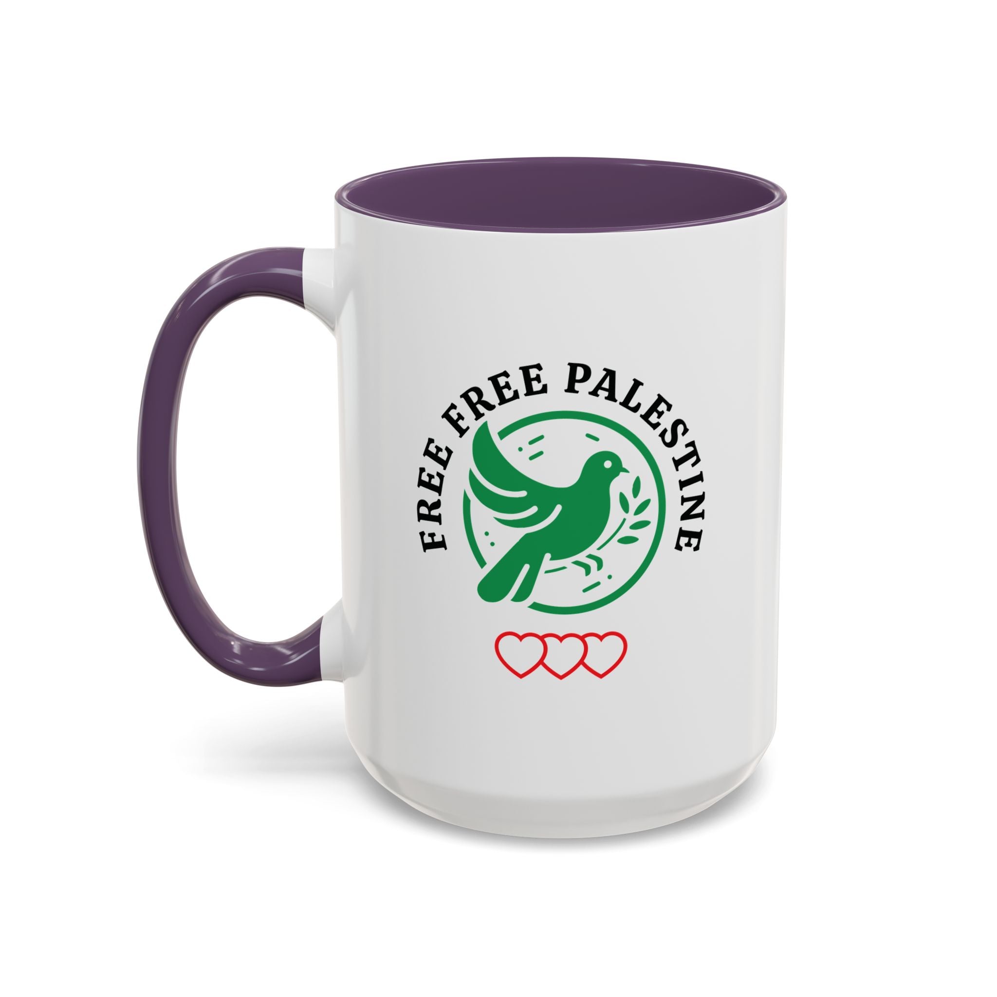 Free Palestine Accent Coffee Mug - 15oz / Purple