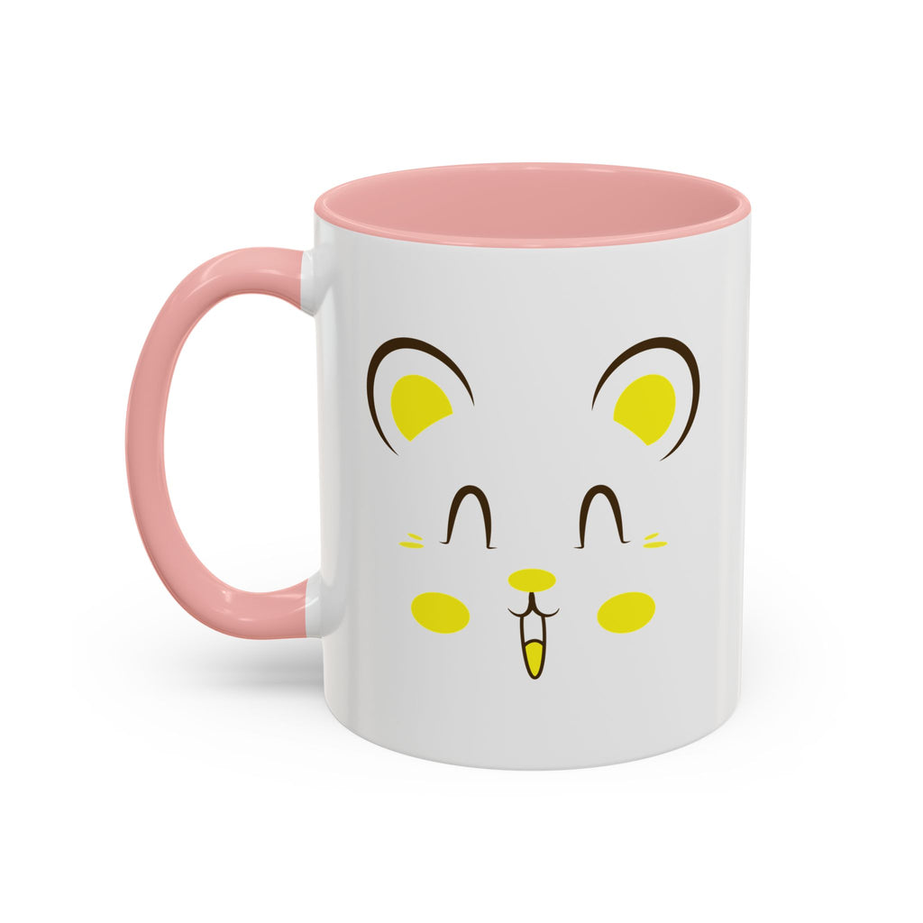 Cute Hamster Face Accent Coffee Mug - 11oz / Pink