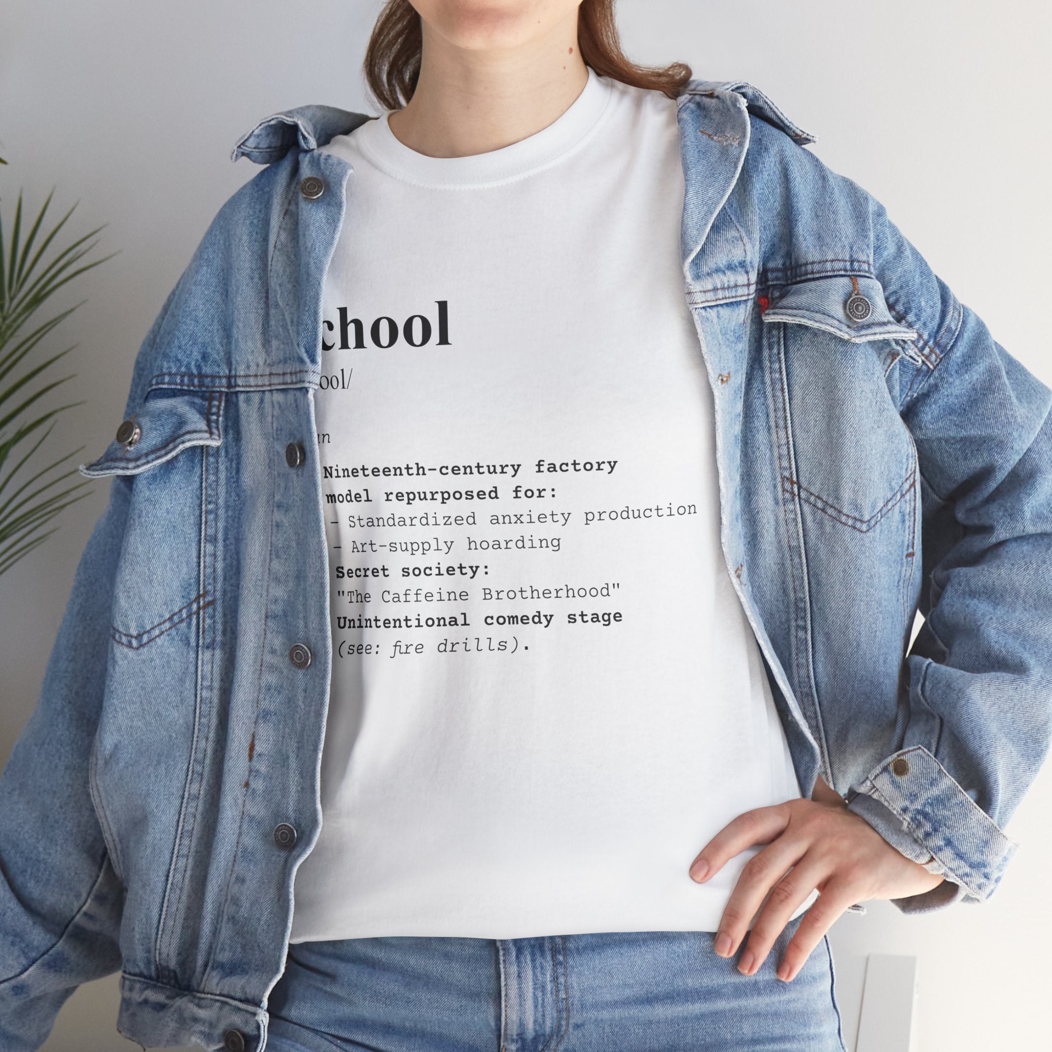 School Definition Unisex Tee Perfect for Students Teachers Casual Wear Back to School Birthday Gifts Graduation