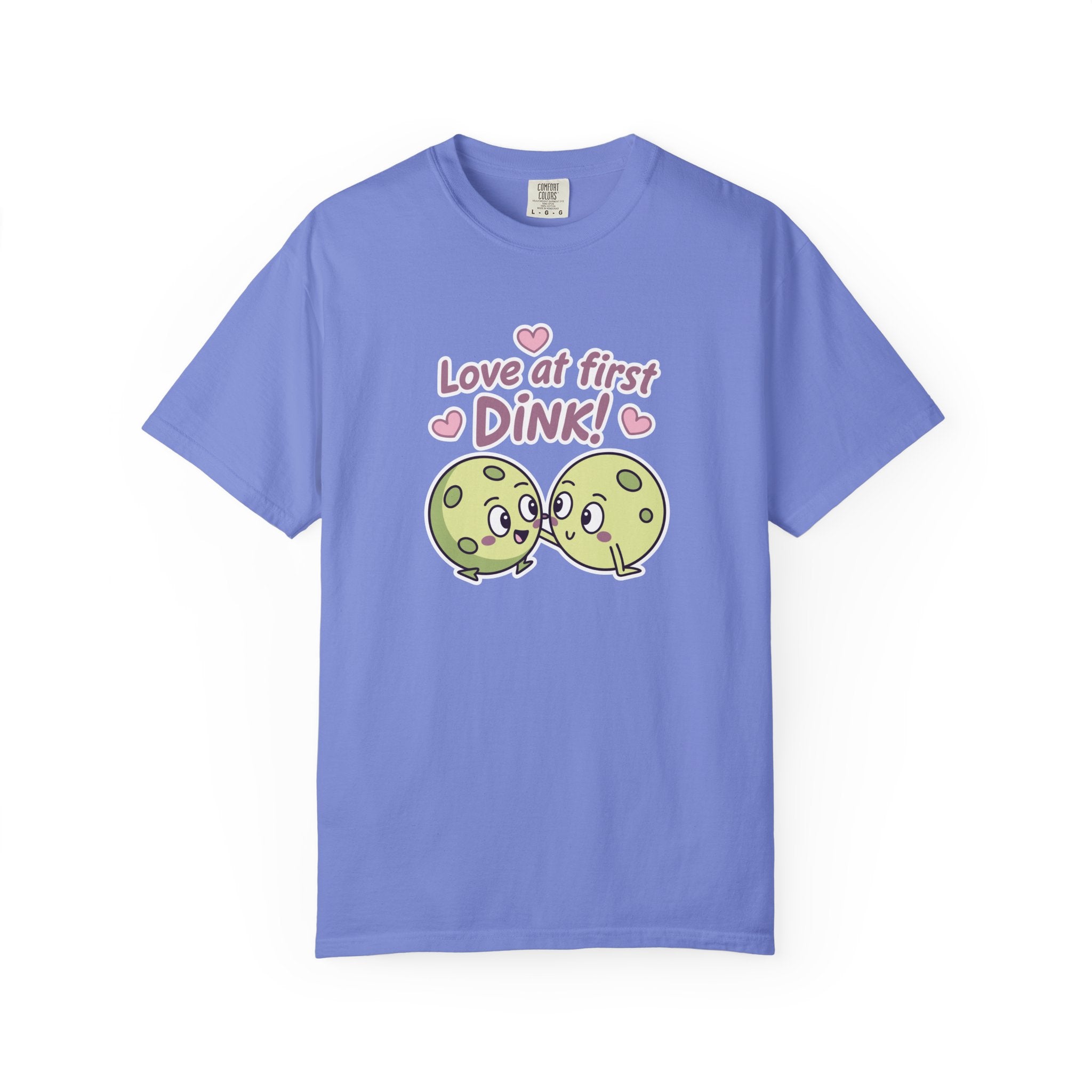 ’Love At First DINK’ Pickleball T-Shirt | Funny Couples Gift Tee - Flo Blue / S