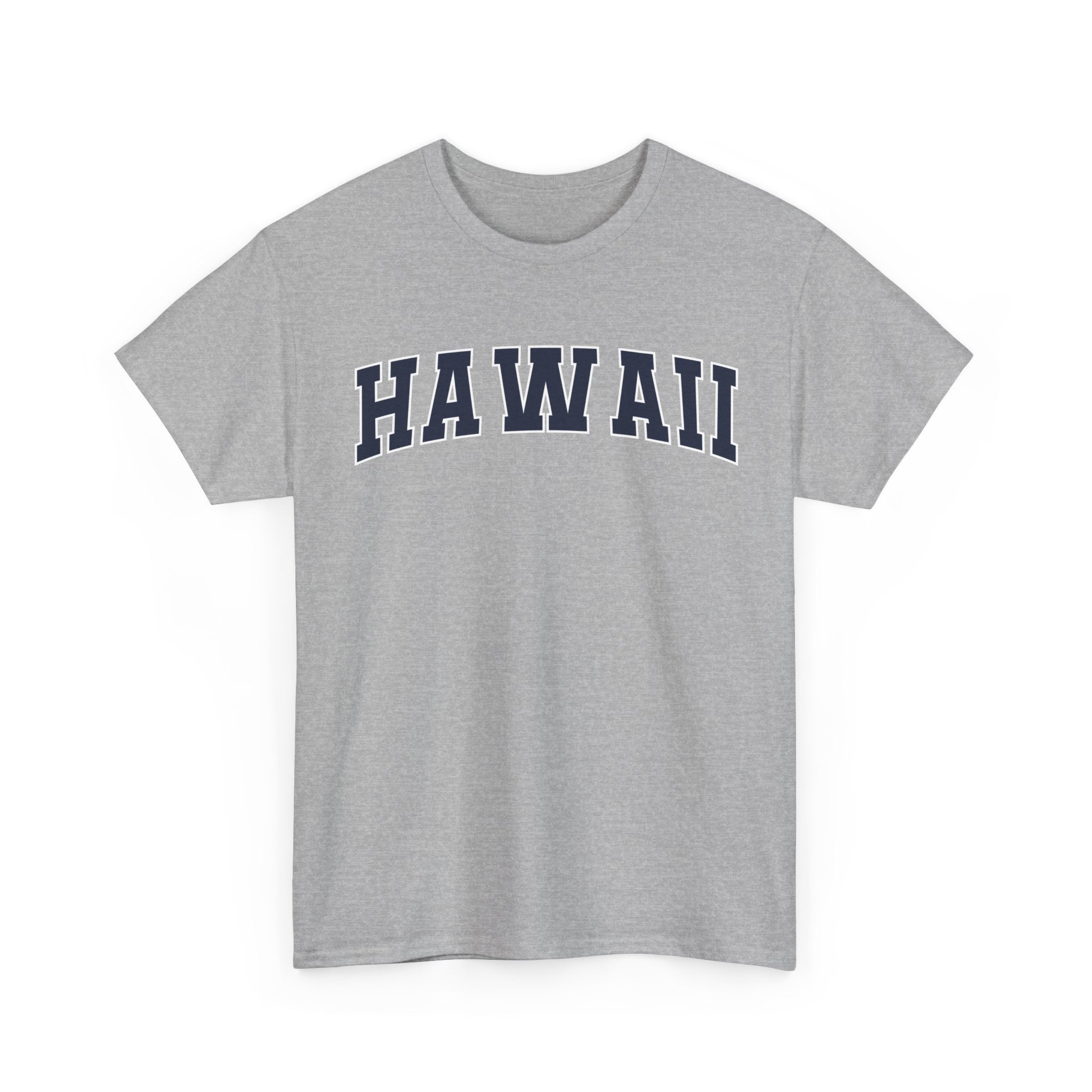 Gray t-shirt with 'HAWAII' text on a white background