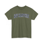 Green t-shirt with 'NEW HAMPSHIRE' text on a white background