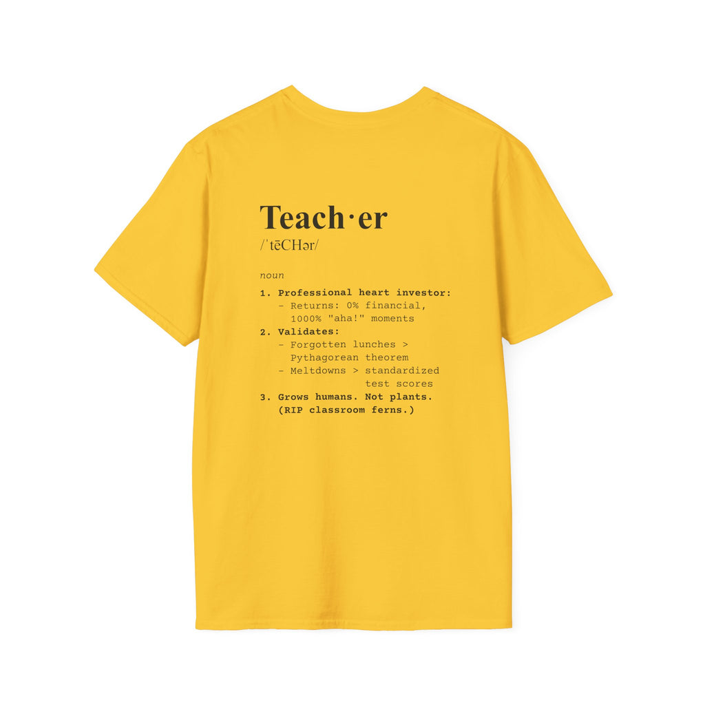 Teacher Definition T-Shirt (V4 - Back Print) - Daisy / S - T-Shirt