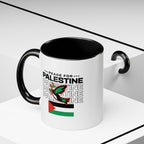 Peace for Palestine Accent Coffee Mug