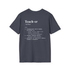 Teacher Definition T-Shirt (V2 - Back Print) - Heather Navy / S - T-Shirt