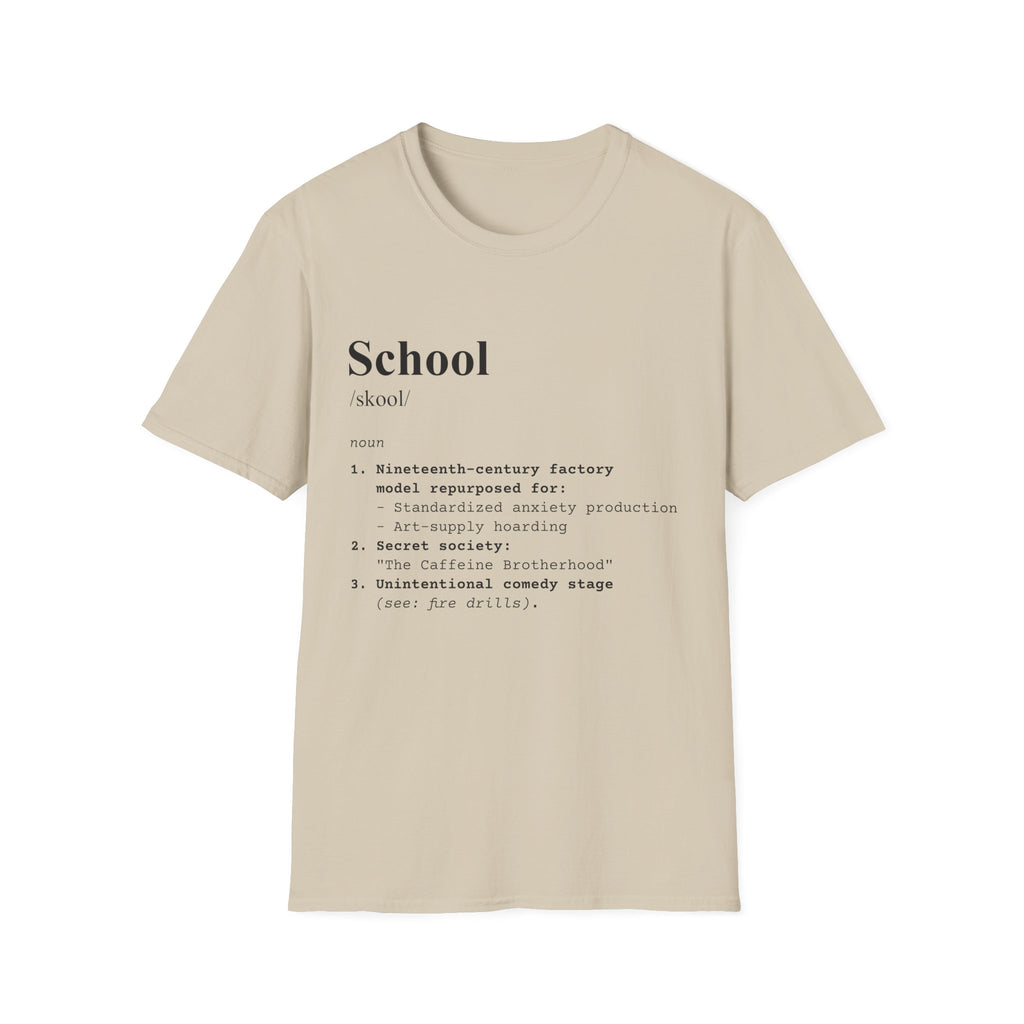 School Definition T-Shirt (V3) - Sand / S - T-Shirt