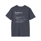 Teacher Definition T-Shirt (V3 - Back Print) - Heather Navy / S - T-Shirt