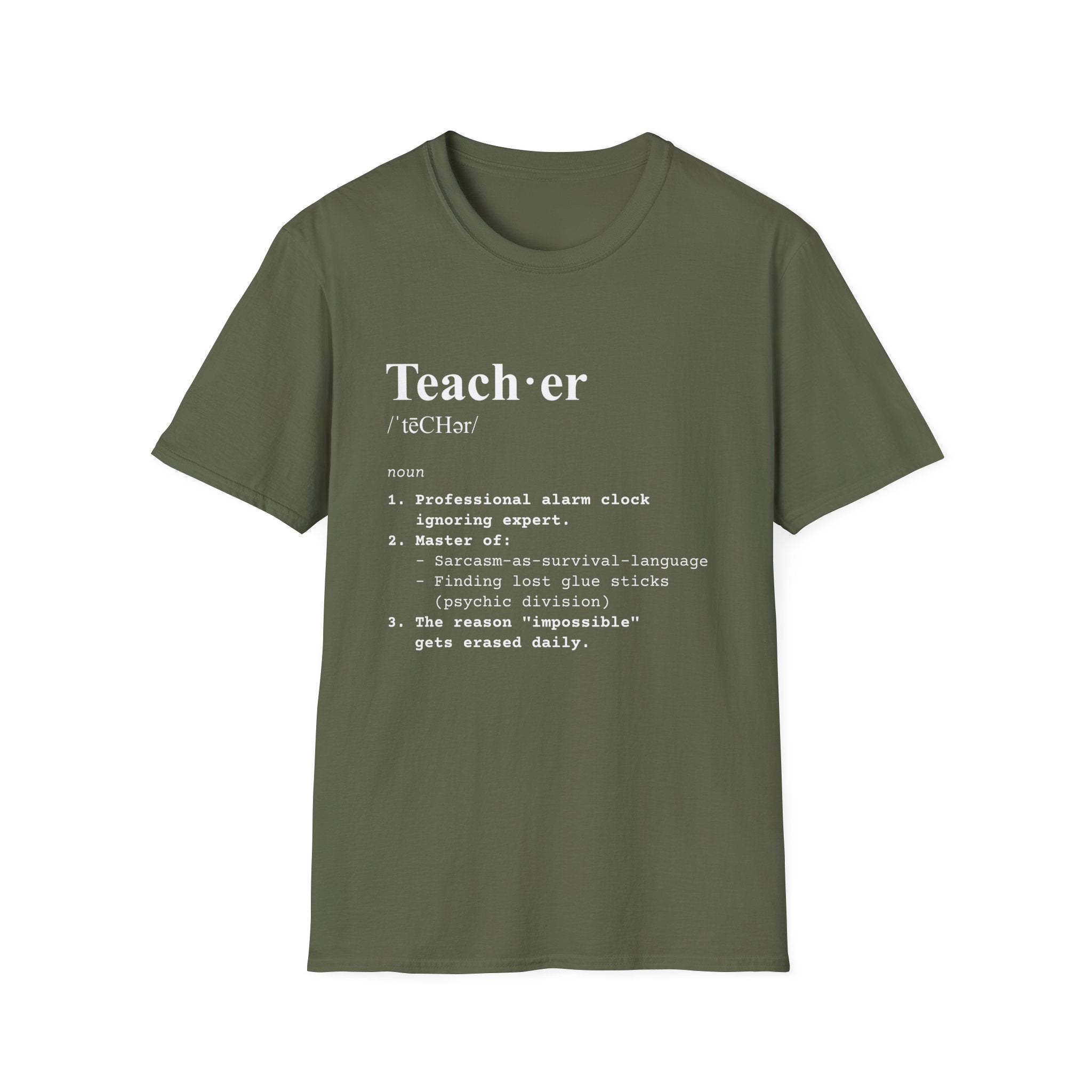 Teacher Definition T-Shirt (V3) - Military Green / S - T-Shirt