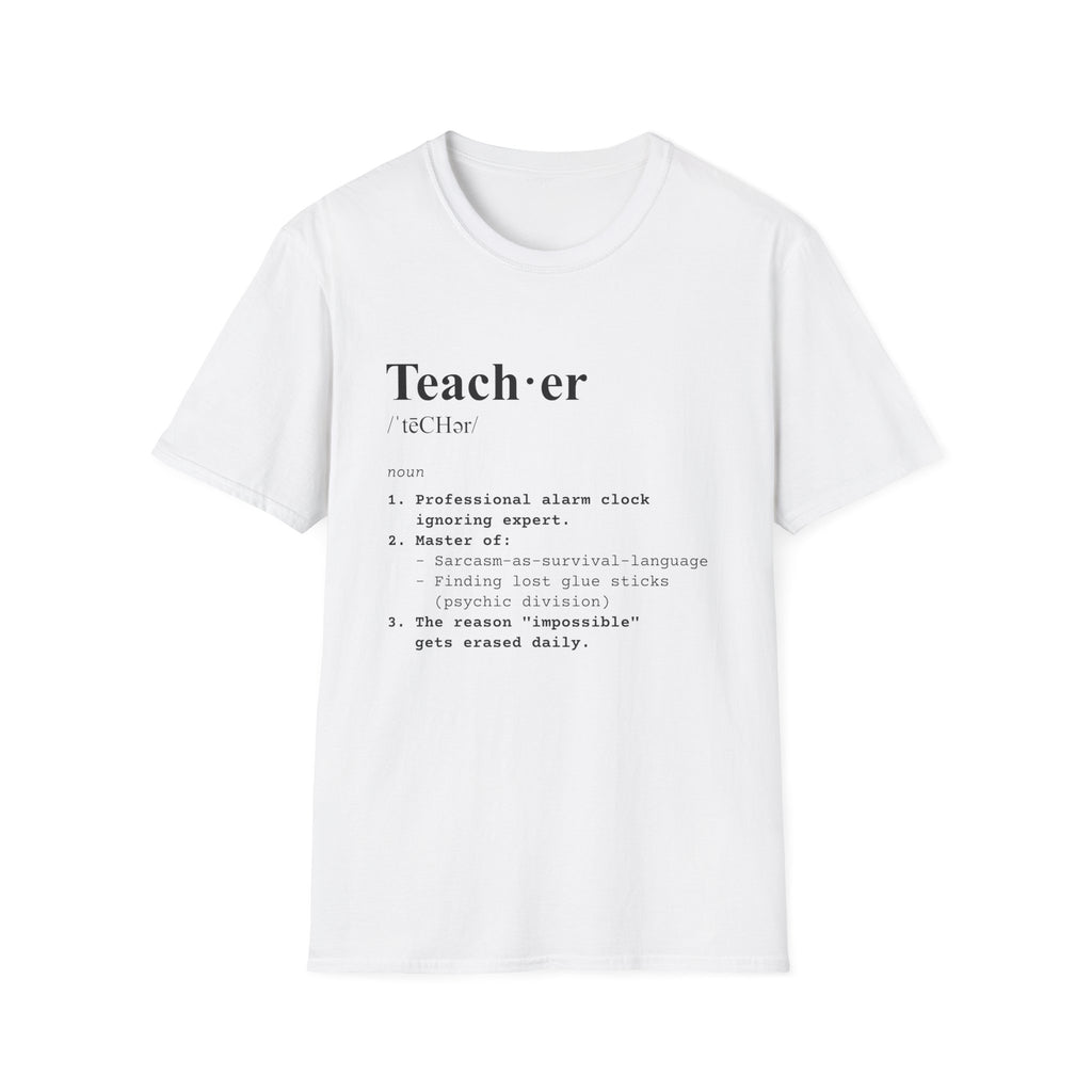 Teacher Definition T-Shirt (V3) - White / S - T-Shirt