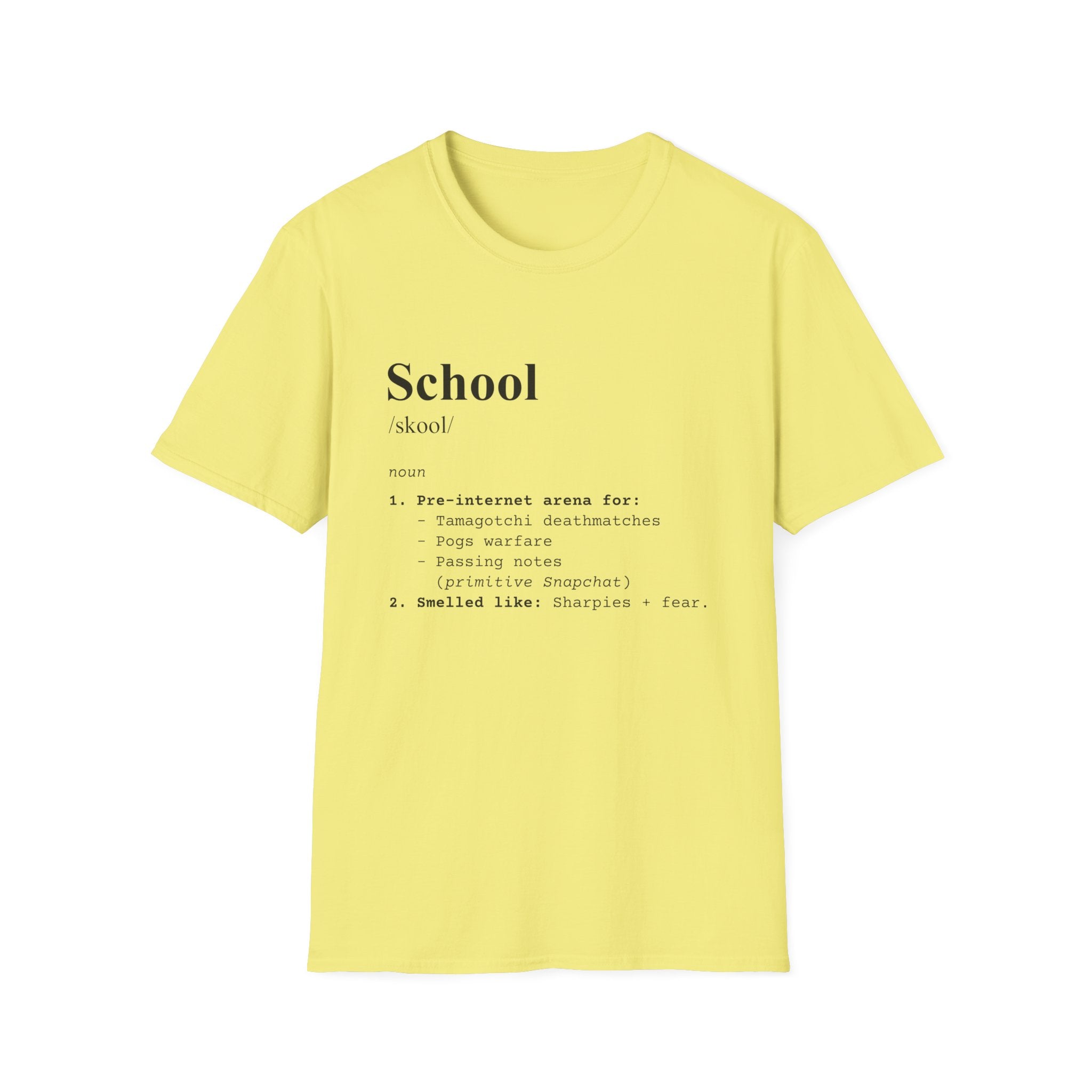School Definition T-Shirt (V4) - Cornsilk / S - T-Shirt