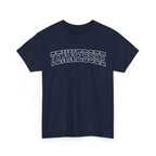 Navy blue t-shirt with 'TENNESSEE' printed on a white background