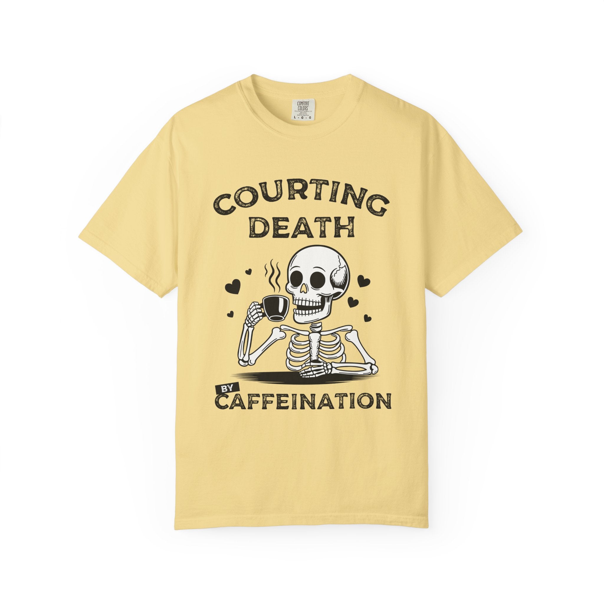 Coffee Skeleton Shirt | Humorous Caffeine Addict Tee - Butter / S - T-Shirt
