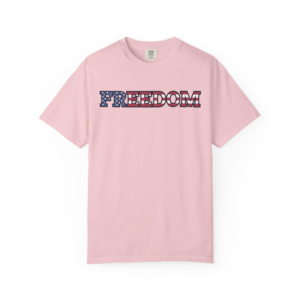 Freedom Flag Typography T-Shirt - Blossom / S