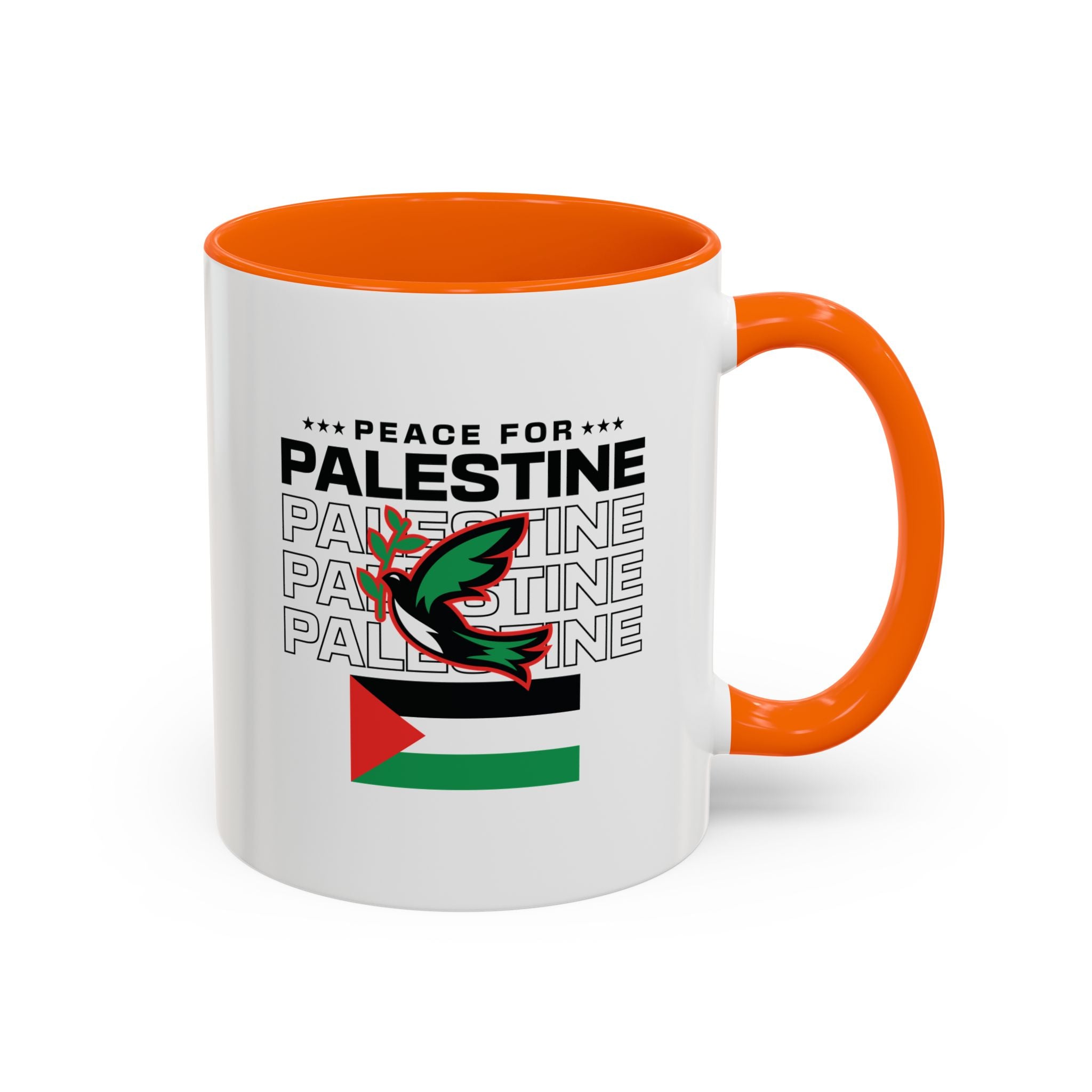 Peace for Palestine Accent Coffee Mug