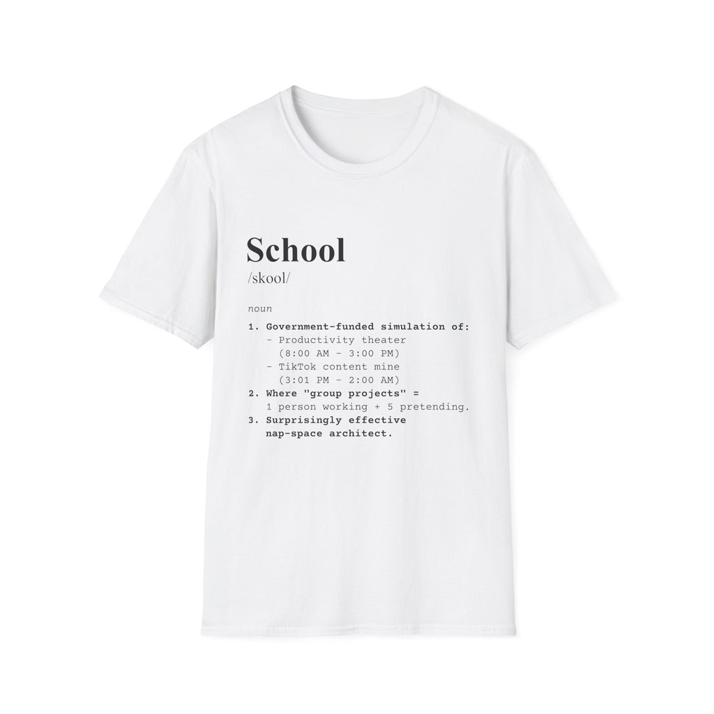 School Definition T-Shirt (V1) - White / S - T-Shirt