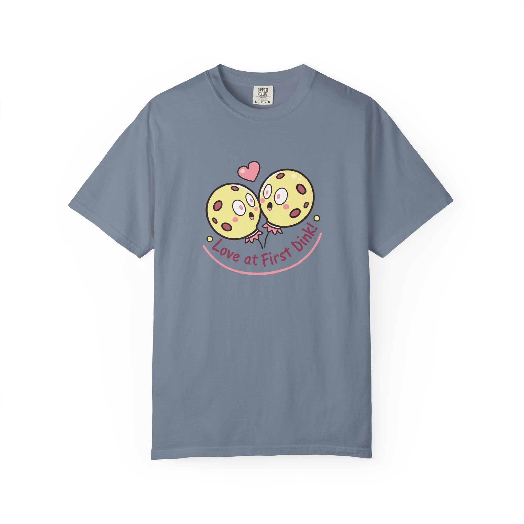 Pickleball ’Love At First Dink’ Couple T-Shirt | Funny Valentine’s Gift For Partners - Blue Jean / S