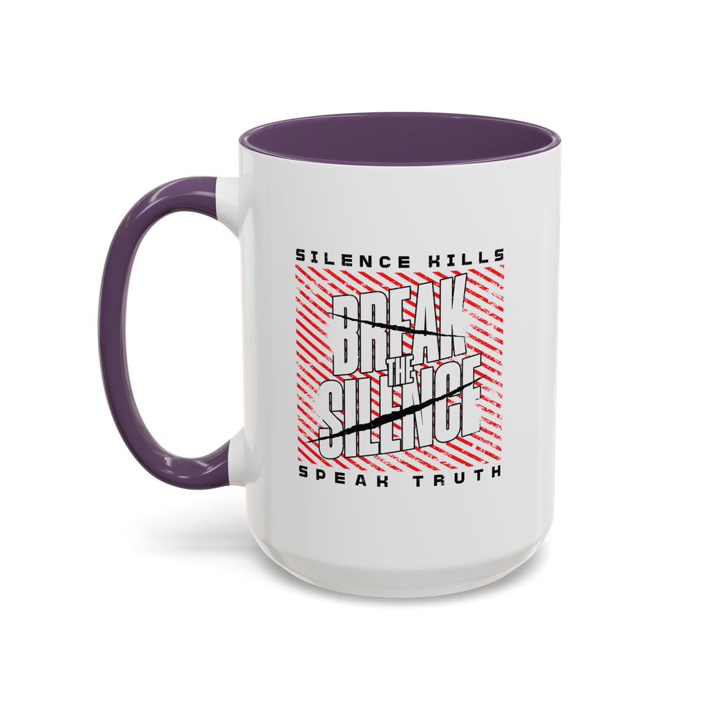 Break the Silence Accent Coffee Mug - 15oz / Purple