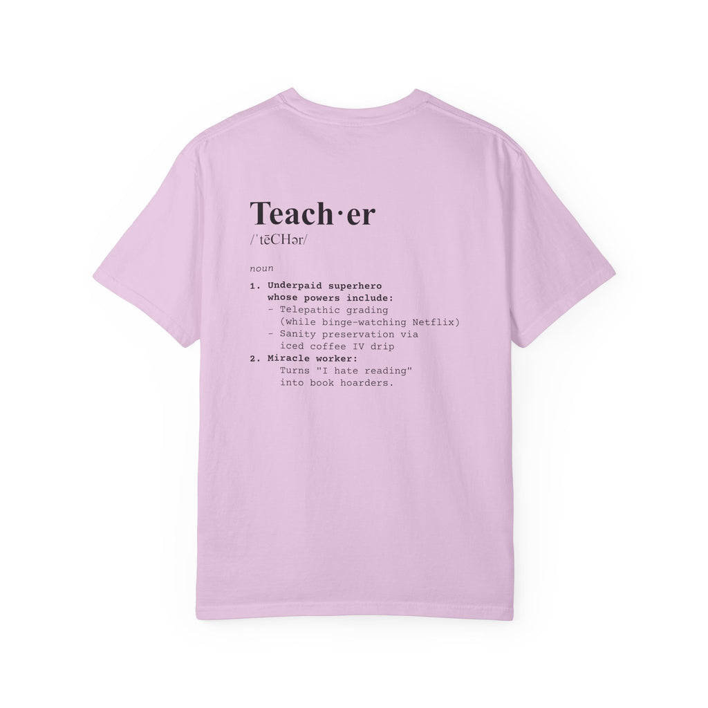 Teacher Definition T-Shirt (V1 - Back Print) - Orchid / S - T-Shirt