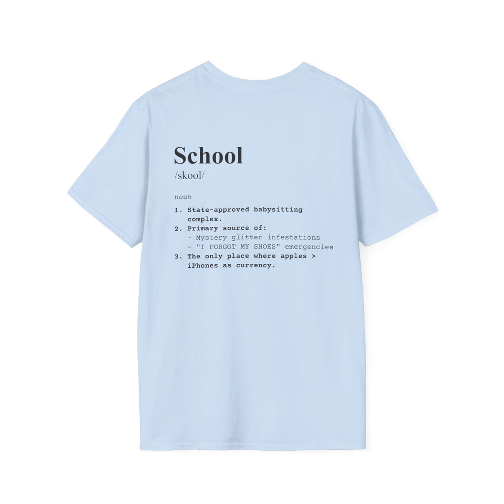 School Definition T-Shirt (V2 - Back Print) - Light Blue / S - T-Shirt