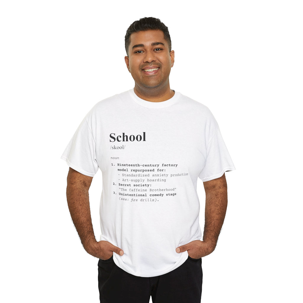 School Definition Unisex Tee Perfect for Students Teachers Casual Wear Back to School Birthday Gifts Graduation