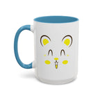 Cute Hamster Face Accent Coffee Mug - 15oz / Light Blue