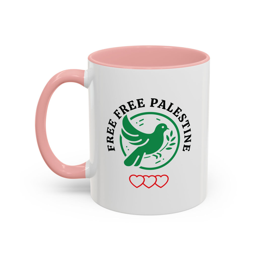 Free Palestine Accent Coffee Mug - 11oz / Pink