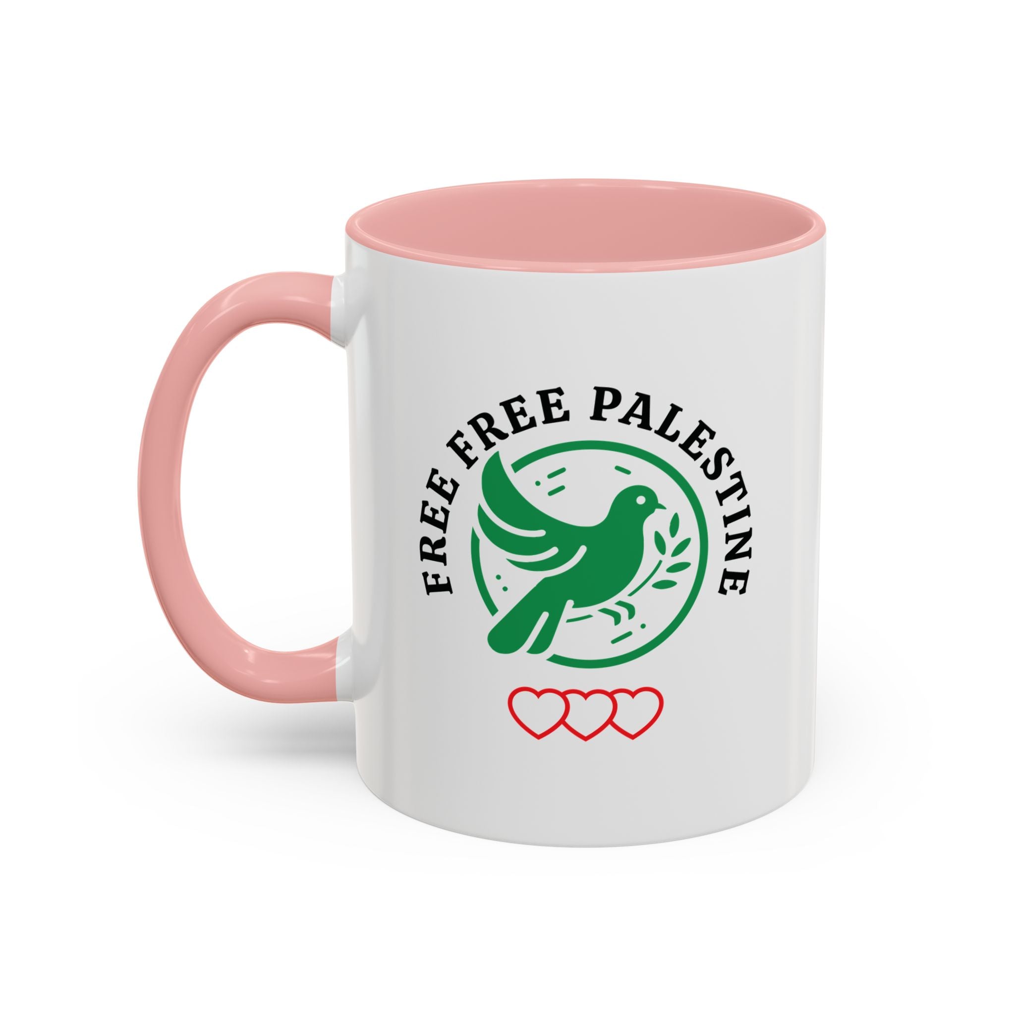 Free Palestine Accent Coffee Mug - 11oz / Pink