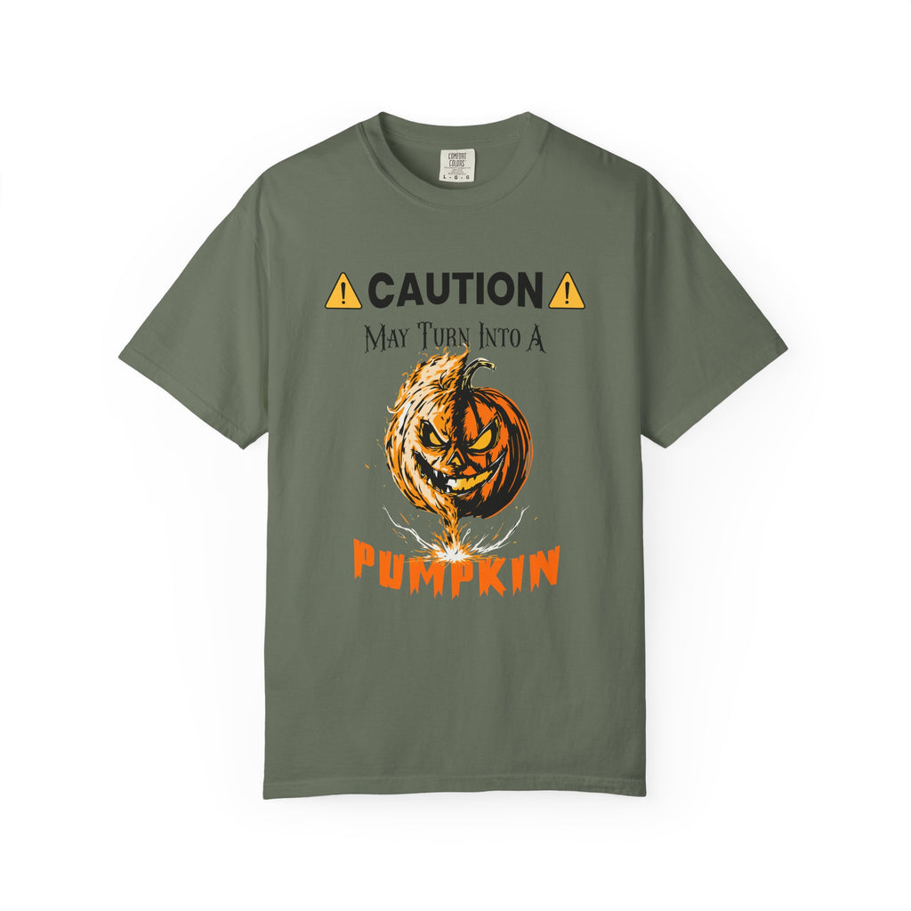 ⚠️ Caution: May Turn Into a Pumpkin T-Shirt - Moss / S - T-Shirt