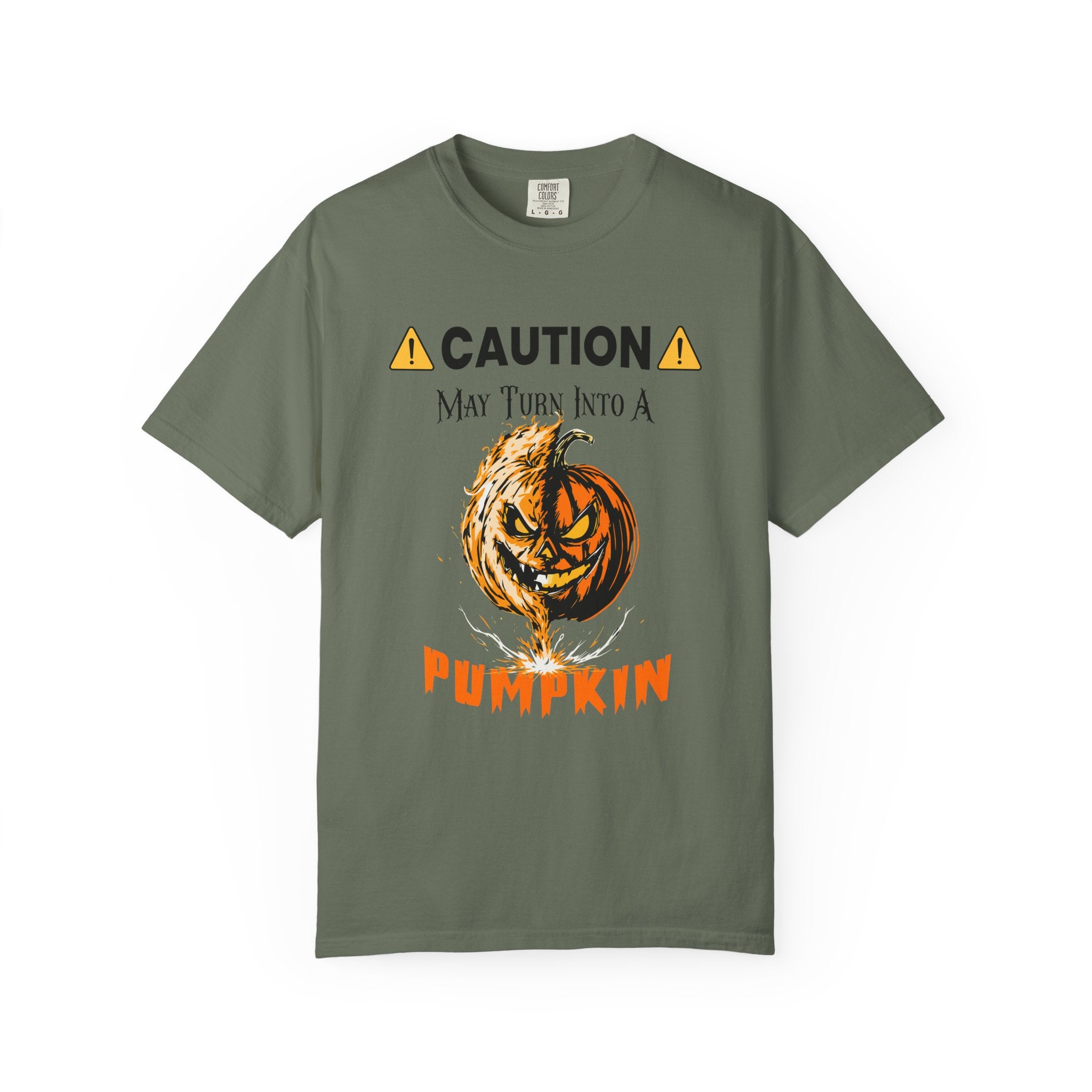 ⚠️ Caution: May Turn Into a Pumpkin T-Shirt - Moss / S - T-Shirt