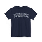 Navy blue t-shirt with 'WASHINGTON' printed on a white background