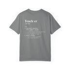 Teacher Definition T-Shirt (V1 - Back Print) - Grey / S - T-Shirt