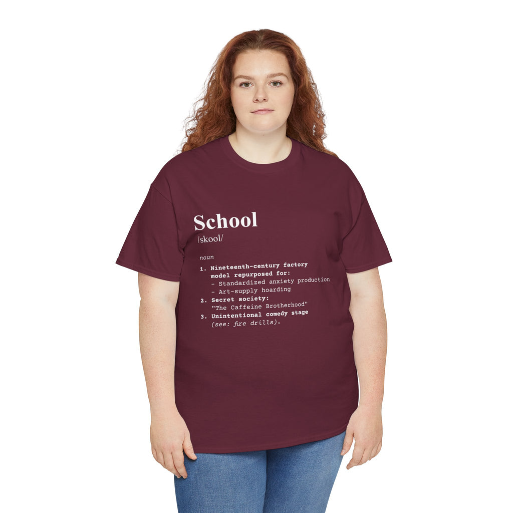 School Definition Unisex Tee Perfect for Students Teachers Casual Wear Back to School Birthday Gifts Graduation
