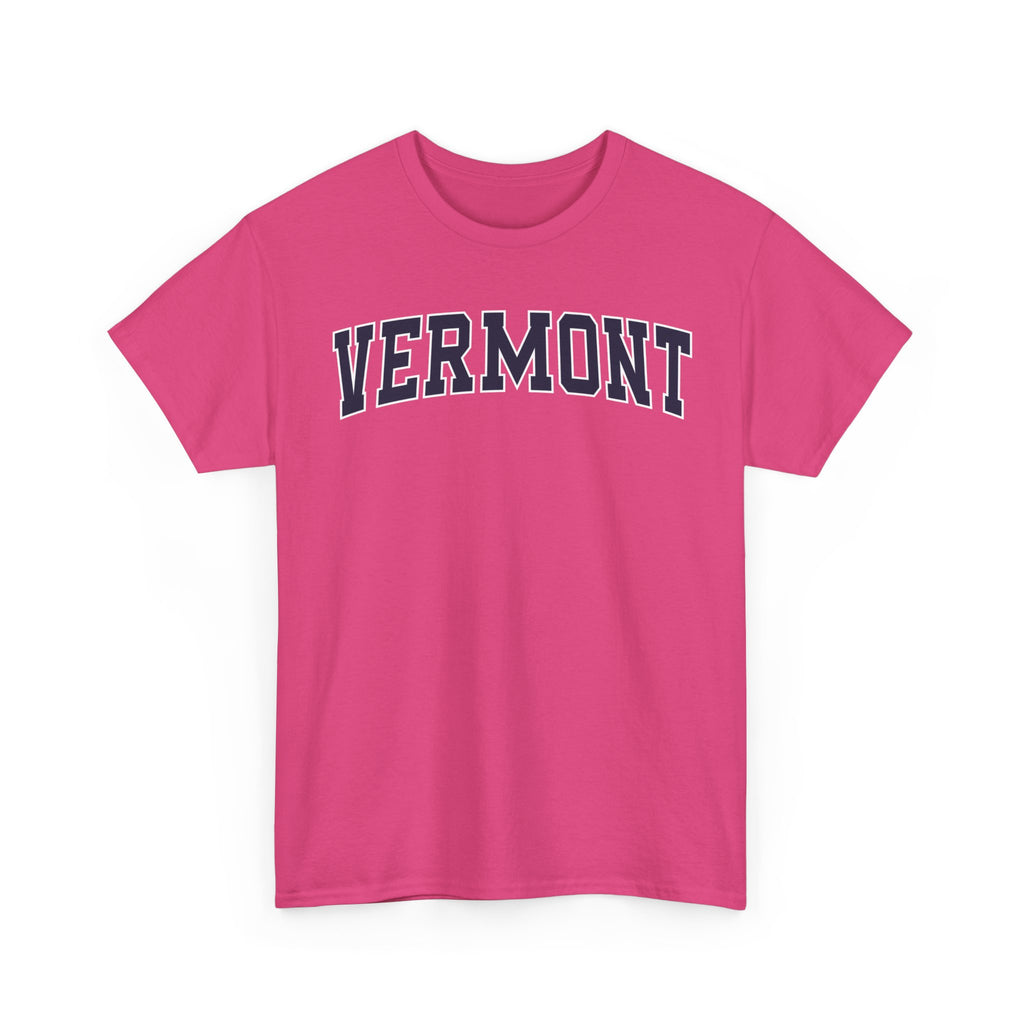 Vermont Vintage Varsity Unisex T-shirt - Heliconia / S - T-Shirt