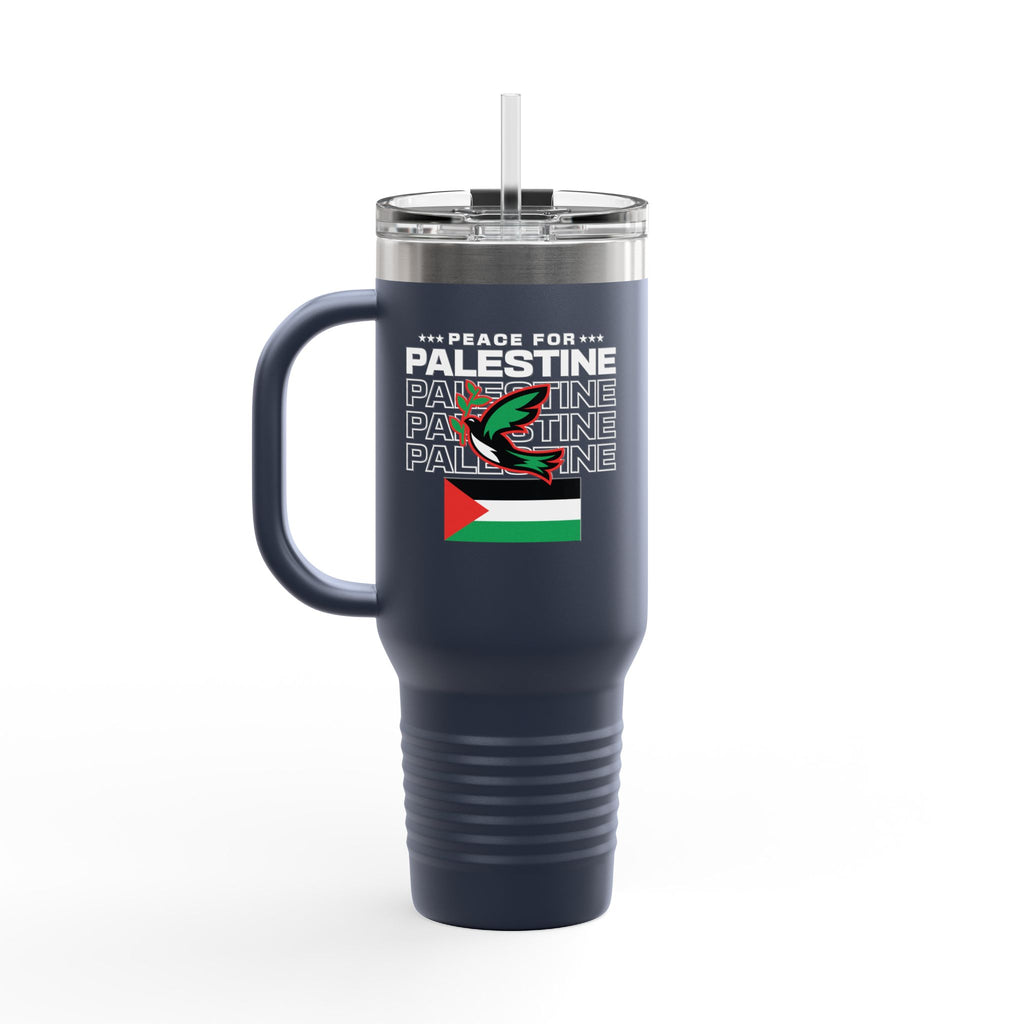 Peace for Palestine Insulated Travel Mug - 40oz / Navy Blue